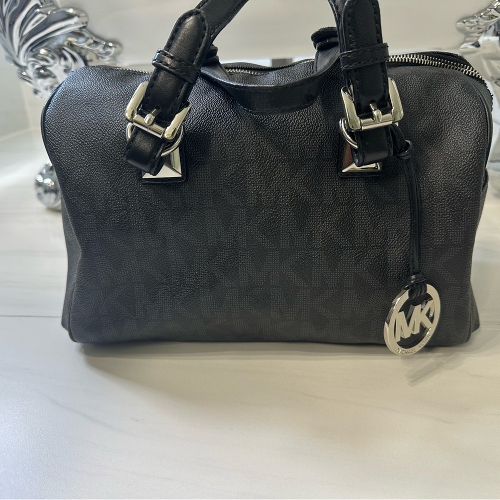 Michael Kors Black Satchel with Silver Hardware